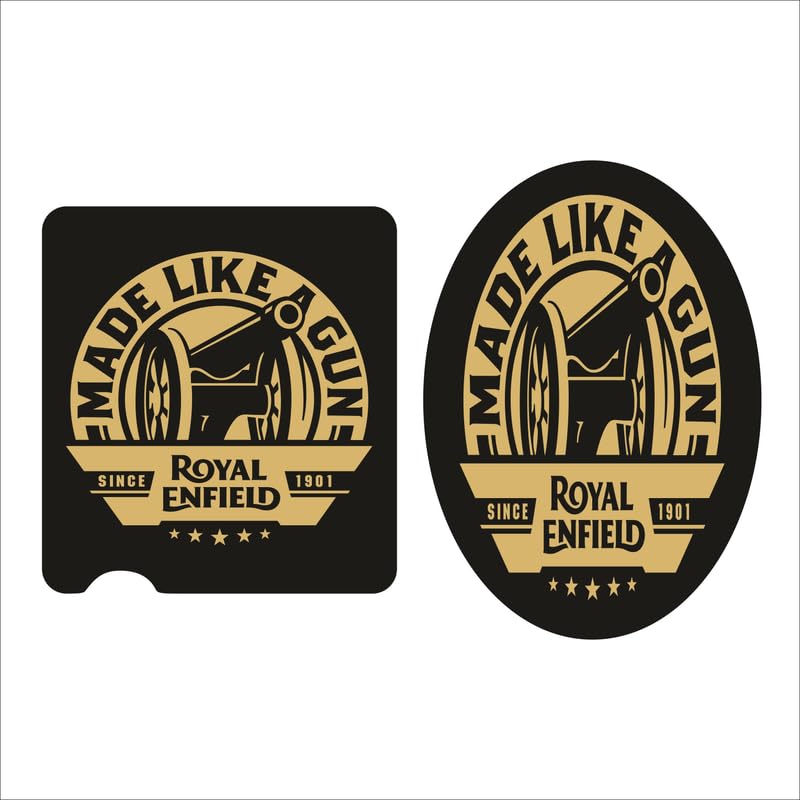 Shipshape Reflective Car Stickers with 3 Layer Lamination | Durable, Weatherproof Decals for Royal Enfield Bikes(Madelike Vector) - Image 1