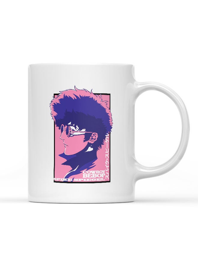 LIT Cowboy Bebop Mug Cowboy Bebop Mug for Coffee Minimal Style Gift Mug Pink and Blue Anime Spike Spiegel-Retro Style Print - Image 1