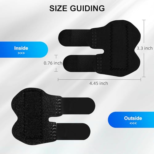 Massmot 2PCS Finger Splint Support for Pain, Adjustable Fingers Splint, Finger Straightener Stabilizer Brace for Broken, Strained, Swollen, Arthritis, Tendinitis (Black) - Image 2