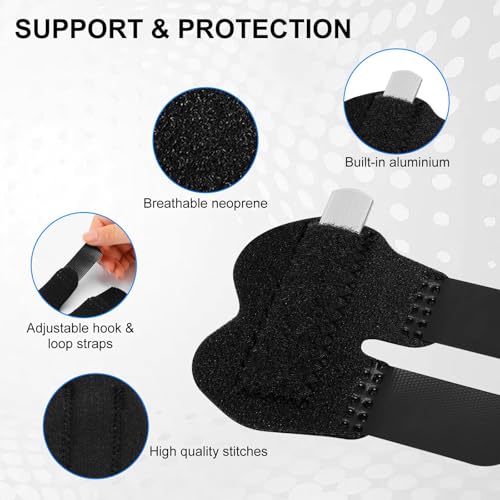 Massmot 2PCS Finger Splint Support for Pain, Adjustable Fingers Splint, Finger Straightener Stabilizer Brace for Broken, Strained, Swollen, Arthritis, Tendinitis (Black) - Image 4