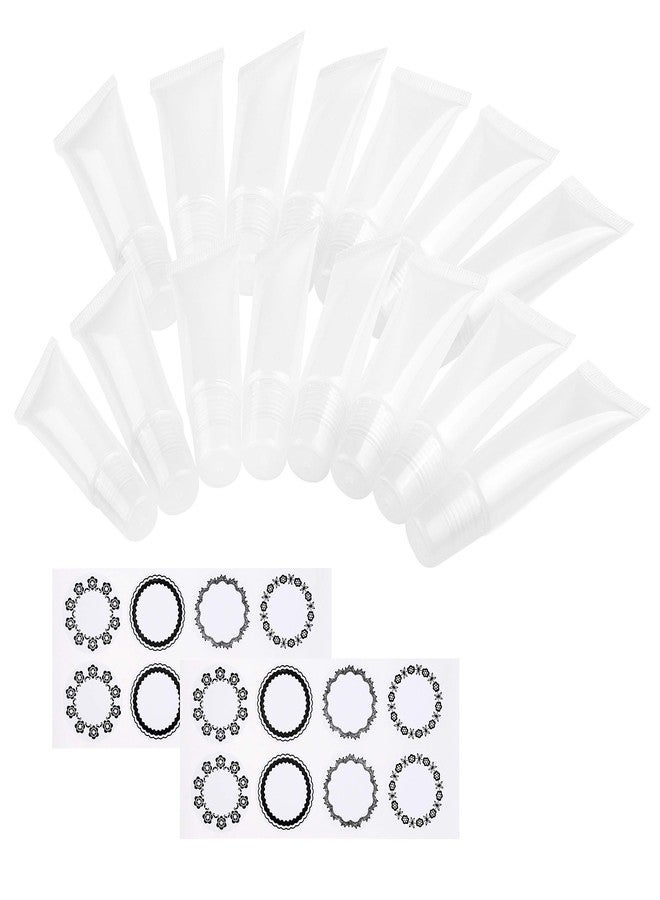 Kare Kind Kare & Kind 15-pack, 8ml Clear Empty Soft Lip Gloss Tubes- Refillable Container Bottles for Cosmetics, Makeup, Lip Gloss, Lip Balm, Accessories- for Travel, Gifts, DIY- 32 Sticker Labels Included - Image 1