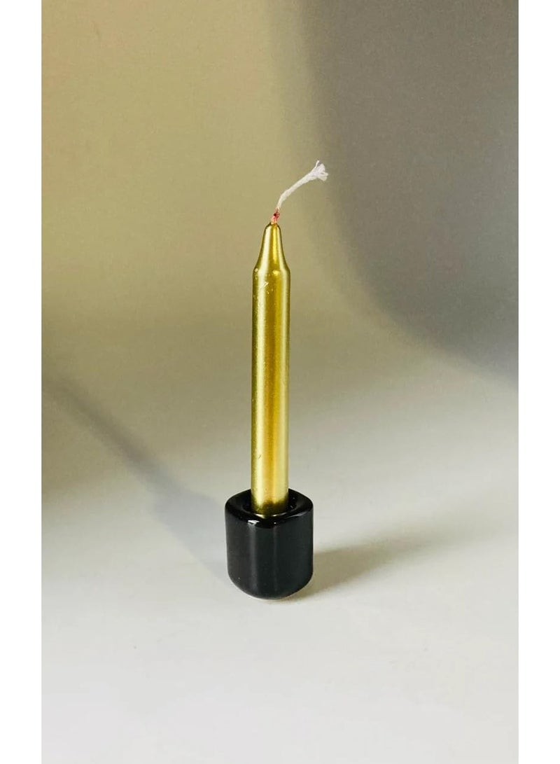 atorakushon Pack of 24 Golden Stick Candles Especially Healing Chakras Ritual Chime Candles Home Decor Diwali Decoration Birthday Festival Celebration - Image 4
