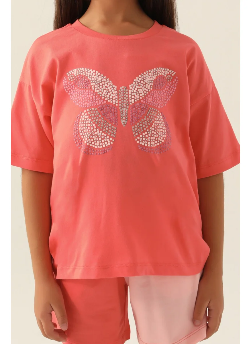 رولي بولي Colour Butterfly Coral Girls Shorts Set