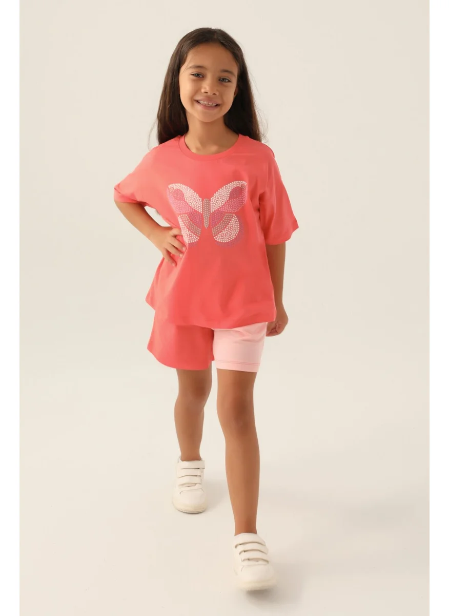 رولي بولي Colour Butterfly Coral Girls Shorts Set