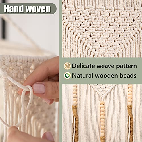 ANPHSIN Extra Large Macrame Wall Hanging 70.8" × 39" Boho Tapestry Woven Decor- Cotton Tassel Curtain Beige Chic Bohemian Wall Art for Home Living Room Bedroom Dorm Wedding (Includes Rod) - Image 5
