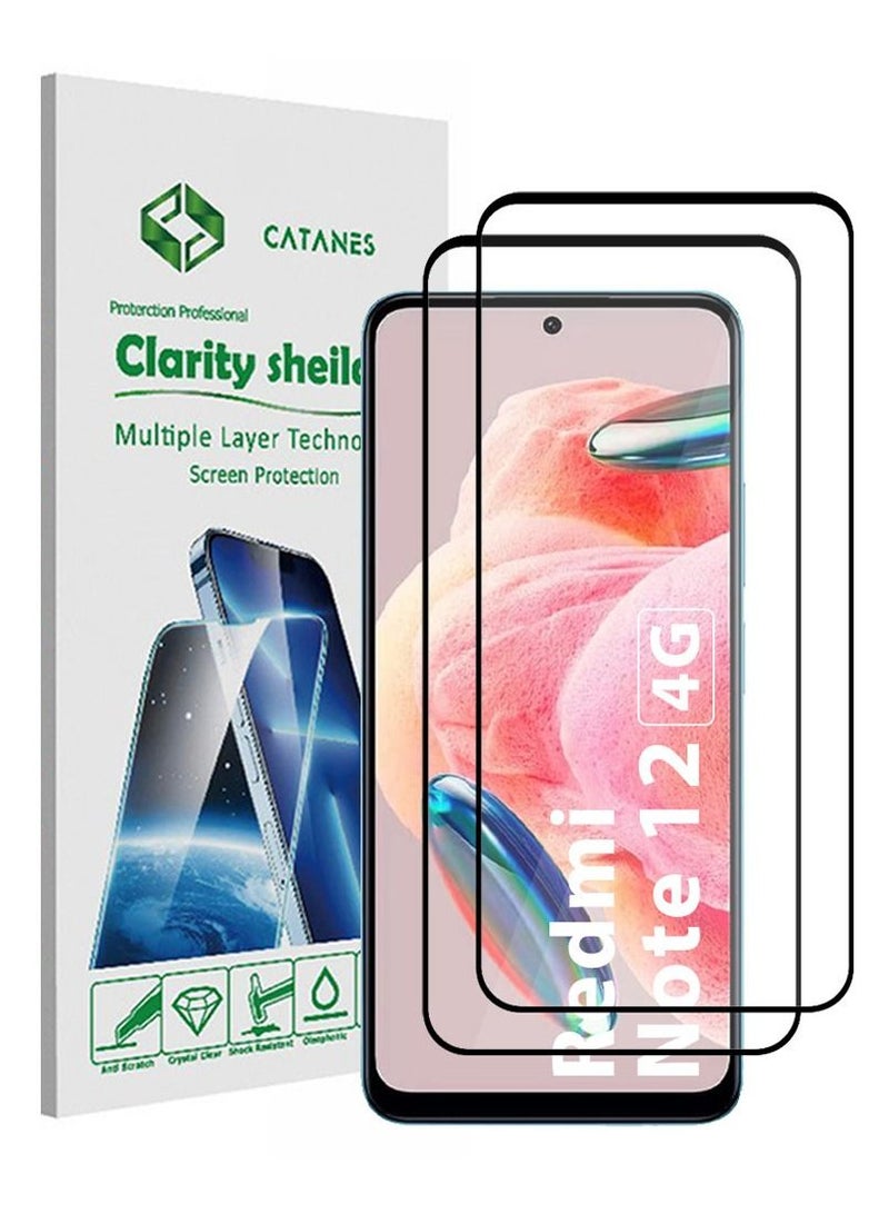 CATANES 2 Pack For Xiaomi Redmi Note 12 4G Screen Protector Scratch and Shatter Resistant Full Glue Back - Image 1