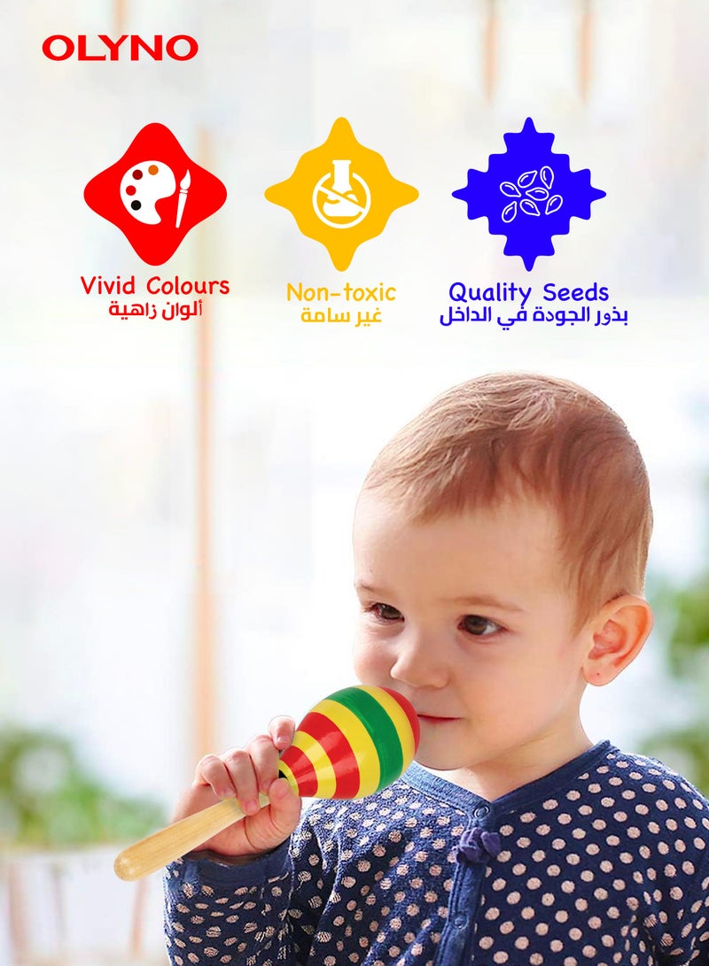 أولينو خشخيشة أطفال مصنوعة يدويًا من الخشب العاجي، آمنة وغير سامة، مثالية للاستكشاف الحسي للتسنين، هدية مثالية للرضع وحديثي الولادة - Image 4