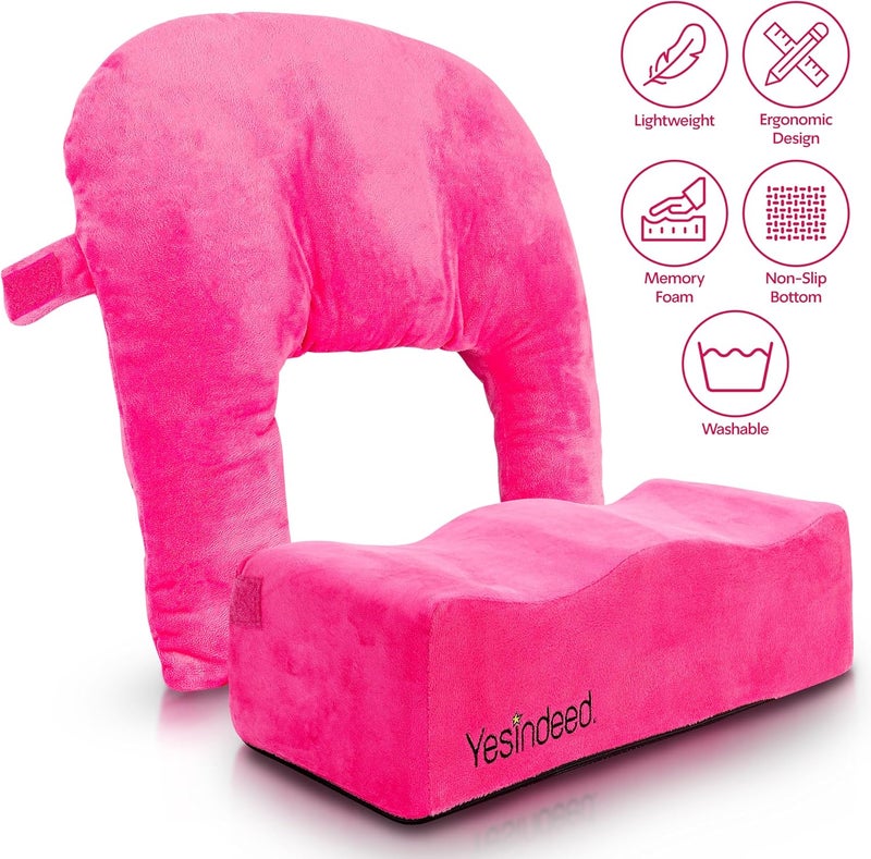 YESINDEED Brazilian Butt Lift Pillow + Back Support – Dr. Approved BBL Foam Pillow Set with Carry Bag, Comfortable & Firm Recovery Cushion for Post Surgery Sitting Relief, Lightweight & Portable, Pink - Image 4