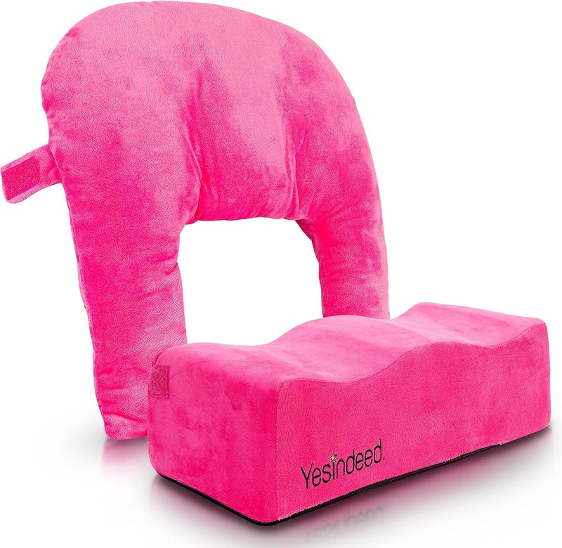 YESINDEED Brazilian Butt Lift Pillow + Back Support – Dr. Approved BBL Foam Pillow Set with Carry Bag, Comfortable & Firm Recovery Cushion for Post Surgery Sitting Relief, Lightweight & Portable, Pink - Image 1