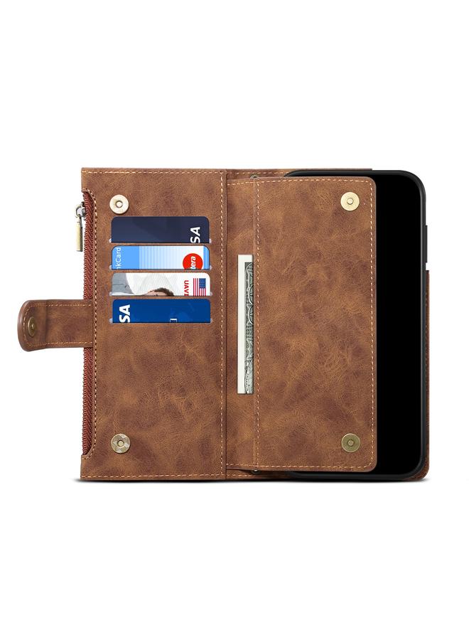 S-TOP Case For Samsung Galaxy S21 5G Retro Frosted Horizontal Flip Leather Case with Holder & Card Slot & Wallet & Zipper Pocket & Lanyard - Image 5