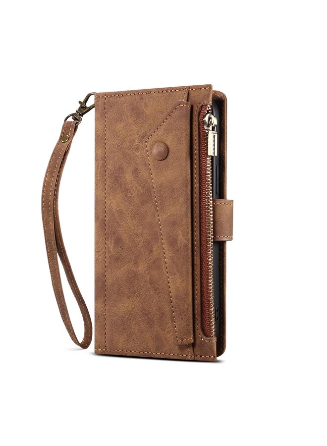 S-TOP Case For Samsung Galaxy S21 5G Retro Frosted Horizontal Flip Leather Case with Holder & Card Slot & Wallet & Zipper Pocket & Lanyard - Image 2