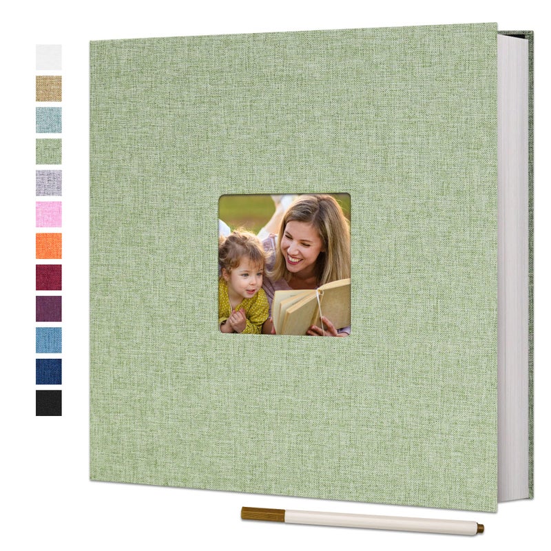 ألبوم صور فينروز كبير ذاتي اللصق لصور 4x6 و 8x10 ألبوم قصاصات DIY 60 صفحة فارغة مع قلم معدني