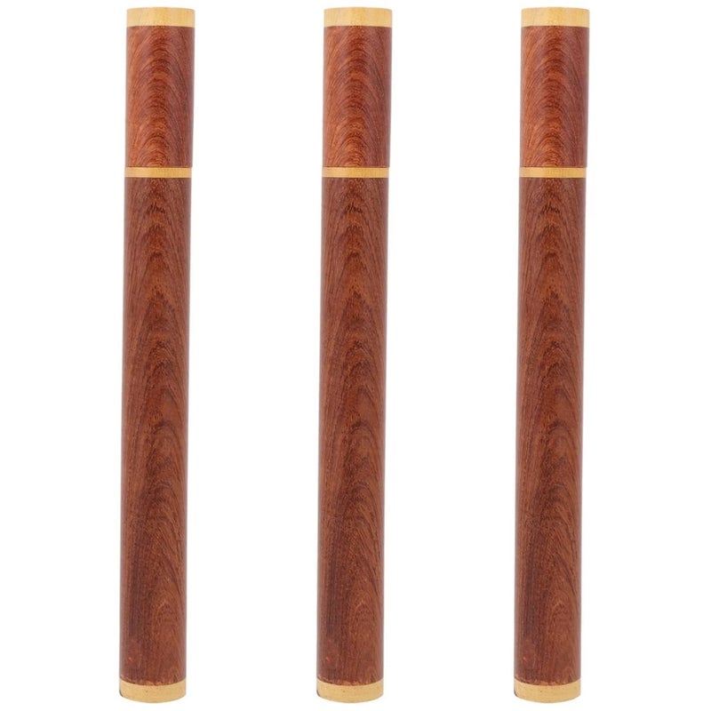Artibetter 3 Pcs Incense Stick Tea Storage Organizer Incense Packaging Tube Wooden Tube Storage Canister Ebony Container Rosewood Delicate Decorations - Image 1