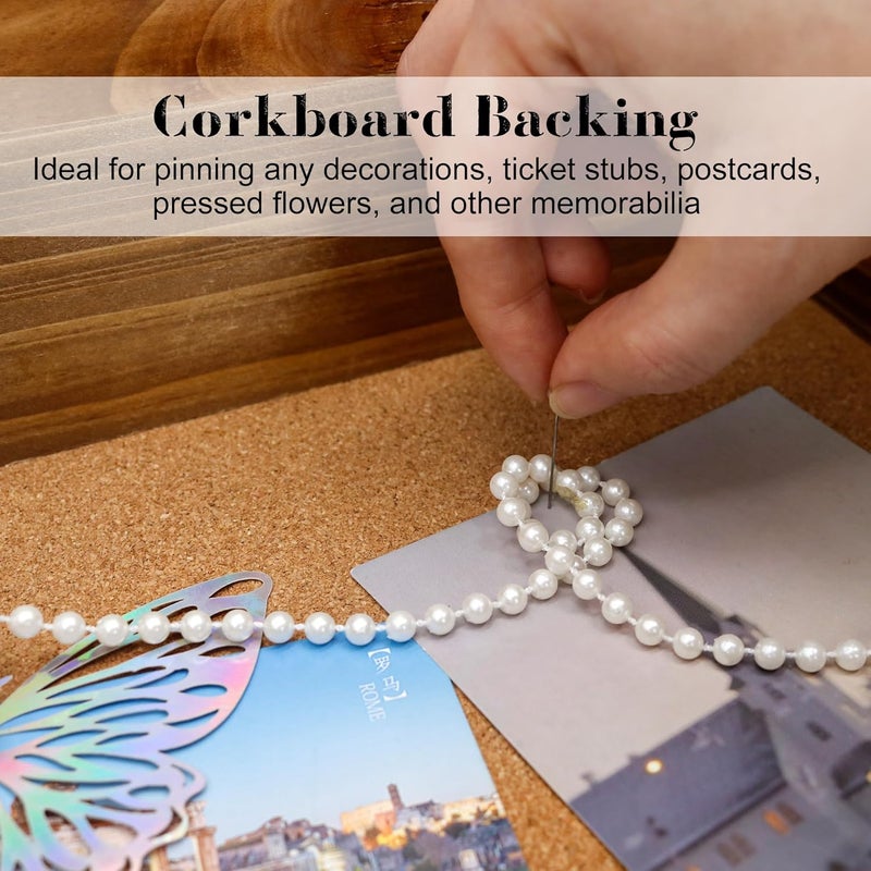 11x14 Inch Deep Display Shadow Box Wooden with Real Glass - 5 Inch Depth for Collectibles, Memorabilia, Dolls & Toys, Tabletop or Wall Mount, Includes Cork Backboard & 10 Pins - Image 4