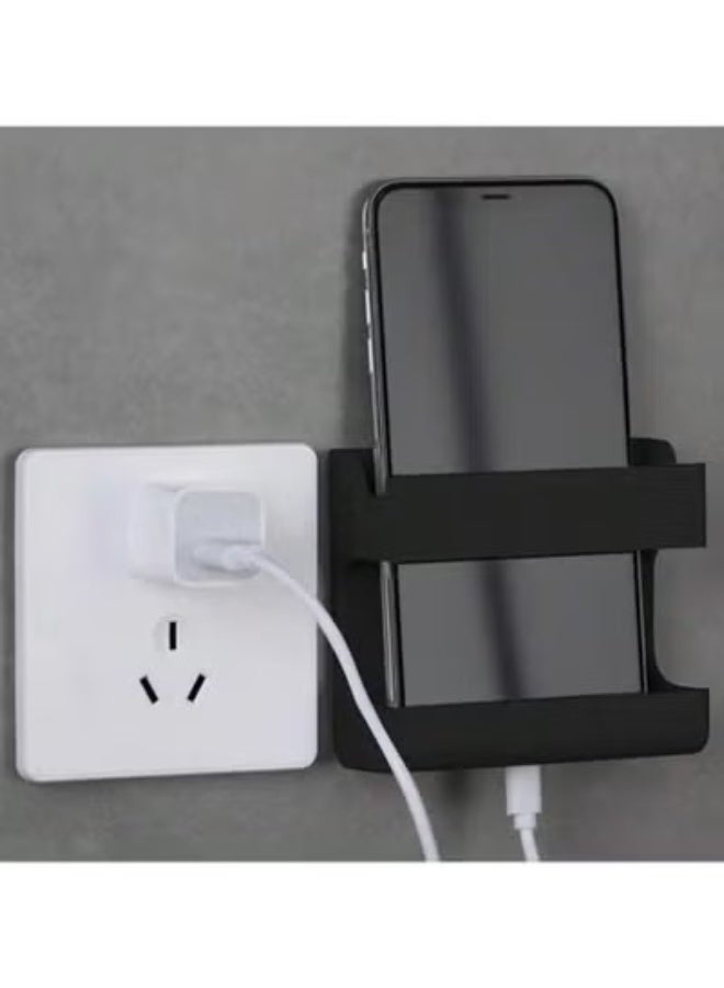 قطعتين صندوق تخزين جهاز التحكم مثبت على الحائط متعدد الاغراض لريموت كنترول , جوال للمنزل والمكتب والمدرسة - أسود - Image 2