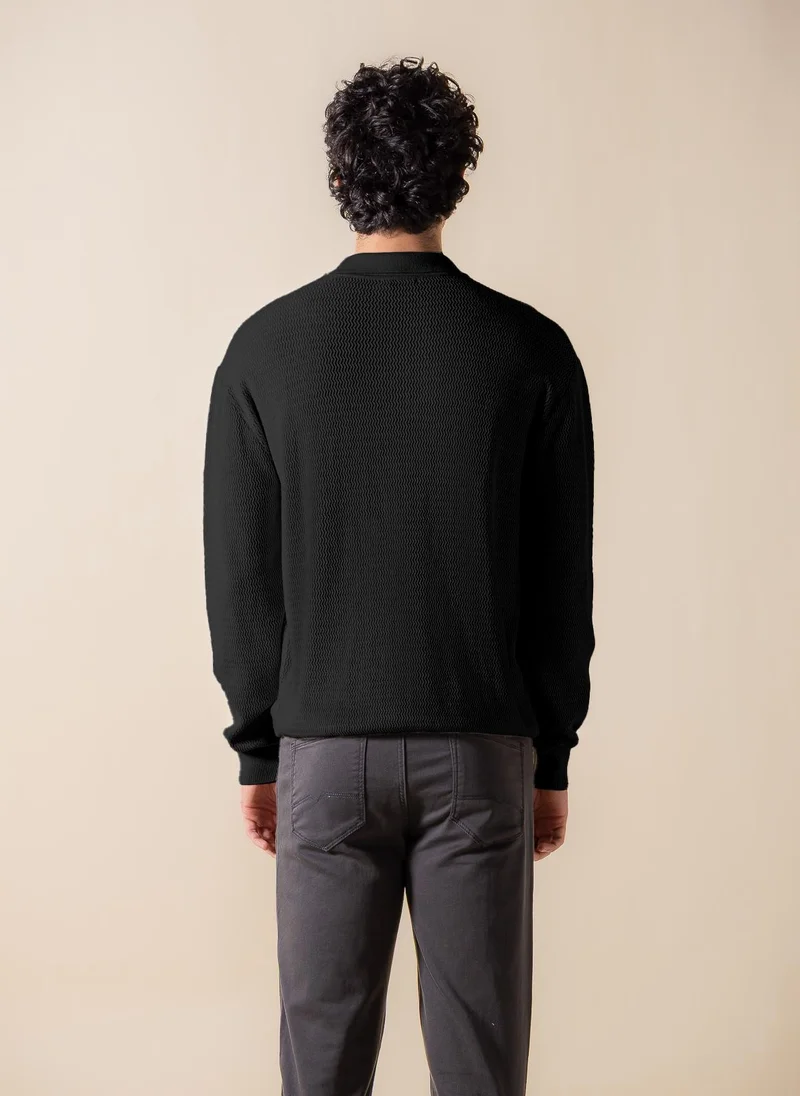 SHAPES TEXTURED POLO SHIRT