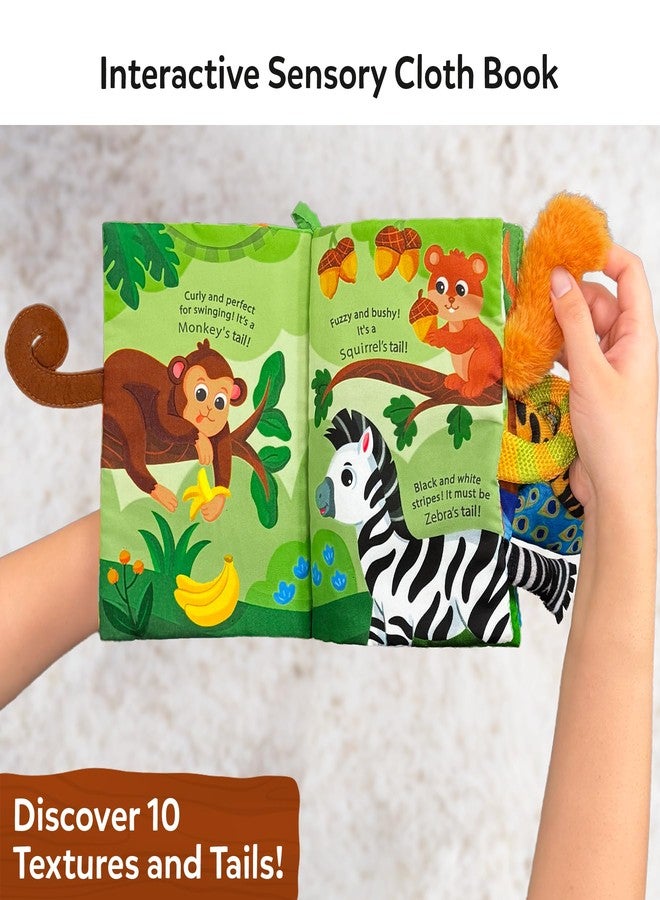 سكيلماتيكس كتاب سكيل ماتيكس الحسي القماشي - ١٠ ذيول حيوانات، كتاب تفاعلي للأطفال الرضع بصفحات تصدر صوت طقطقة لتحفيز حاسة اللمس، والتعلم المبكر، واللعب الحسي، لعبة تعليمية وهدية للأطفال من عمر ٦ إلى ٢٤ شهرًا - Image 3