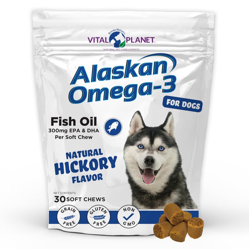 Vital Planet - Alaskan Omega-3 Soft Chews for Dogs, Wild Alaskan Fish Oil â€“ 30 Hickory Flavored Soft Chews - Image 1