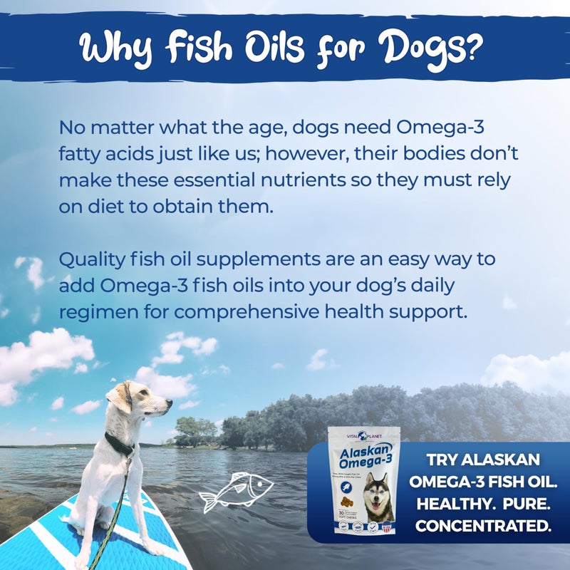 Vital Planet - Alaskan Omega-3 Soft Chews for Dogs, Wild Alaskan Fish Oil â€“ 30 Hickory Flavored Soft Chews - Image 3
