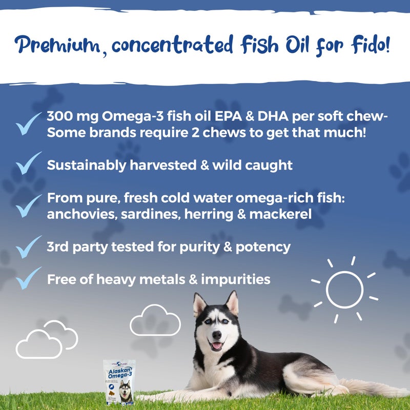 Vital Planet - Alaskan Omega-3 Soft Chews for Dogs, Wild Alaskan Fish Oil â€“ 30 Hickory Flavored Soft Chews - Image 4
