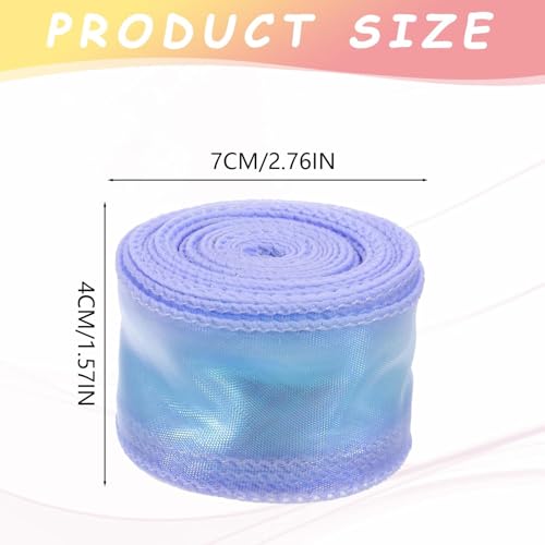 SQUISHCO 2pcs Organza Ribbon, Ribbon for Gift Wrapping, Wedding Decorations, DIY Crafts, Hair Accessories, Sakura Pink and Dreamy Purple (Pink and Purple) - Image 2
