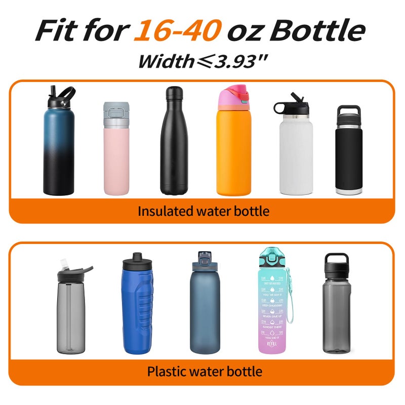 AceTreker Water Bottle Carrier Bag, 32 oz/ 40 oz Insulated Water Bottle Sleeve with Paracord Hanlde u0026 Strap, Neoprene Metal Canteen Pouch Holder with Phone Pocket for Gym, Sport, Fishing - Image 4