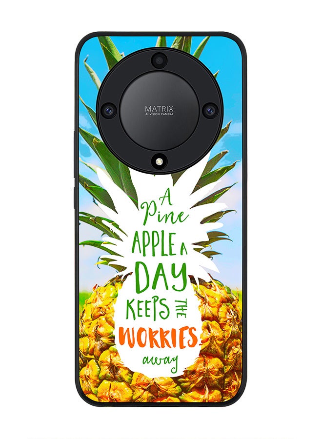 Stylizedd Rugged Black edge case for Honor X9a 5G Slim fit Soft Case Flexible Rubber Edges Anti Drop TPU Gel Thin Cover -  Pineapple A Day - Image 1