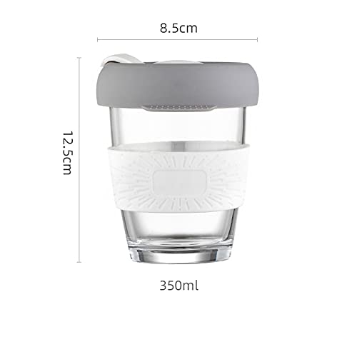 we3 Coffee Cup with Lid, Reusable Coffee Mug with Non-Slip Sleeve, Coffee Tumbler with BPA-Free Safe Material, Dishwasher& Microwave Safe, 350 ML (White, Pack of 2) - Image 2
