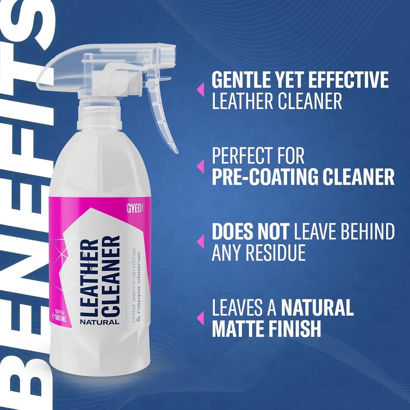 جيون منظف الجلود الطبيعي Q²M LeatherCleaner Natural - منظف جلد السيارات - لمسة نهائية غير لامعة وطبيعية، مناسب للجلود شبه الأنيلين وجلد النابا، تنظيف لطيف وعناية (500 مل) - Image 2