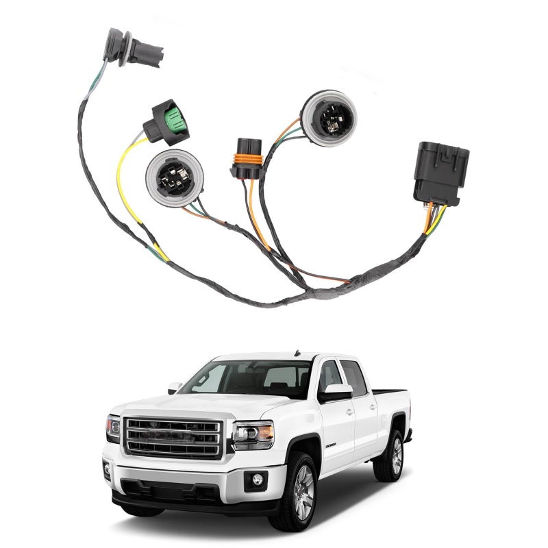 Headlight Wiring Harness Compatible with 20072013 GMC Sierra 1500 20072014 GMC Sierra 2500 HD 3500 HD Front Lamp Socket Wire Headlamp Harness Replace OEM 15841610 1PCS