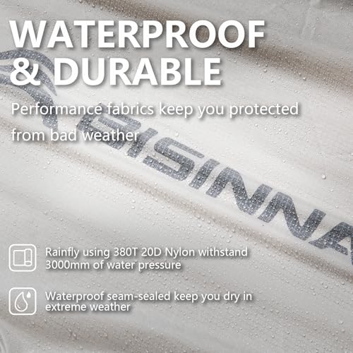 BISINNA Backpacking 2 Person Tent Lightweight 3 Season Camping Tent 20D 380T Nylon Rainfly Double Layer Free Standing Includes Footprnint 7001 Aluminium Poles for Camping Hiking Biking - Image 2