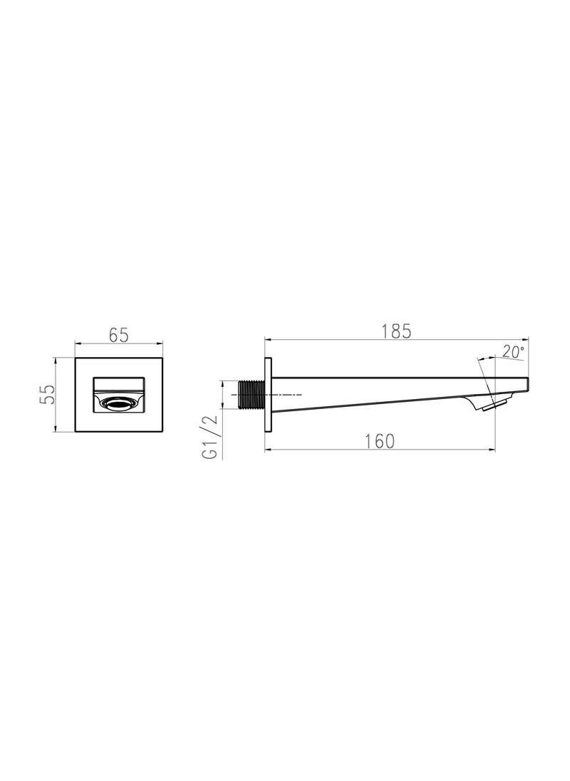 HESANIT HESANIT Infinity Bath Spout without Diverter Chrome - 8002-2C  - Image 2