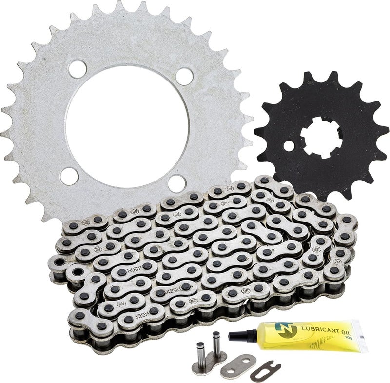 NICHE Drive Sprocket Chain Combo for Yamaha PW80 Y-Zinger Front 15 Rear 32 Tooth 420HZ Standard 84 Links - Image 1