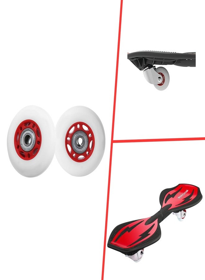 KAMIER عجلات كاميير الدوارة 68 مم × 24 مم بديلة لـ Razor 360 FlashRider RipRider PowerRider Drifting Caster Trike Tricycle RipStik Ripster Kids Scooter Skateboard CasterBoard Wheel Parts Red (عبوة من قطعتين) - Image 4
