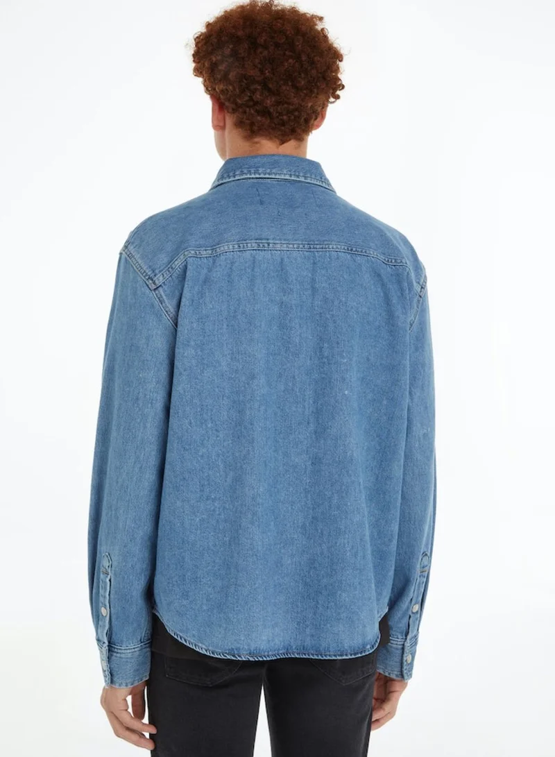 Calvin Klein Jeans Mid Wash Regular Fit Denim Shirt