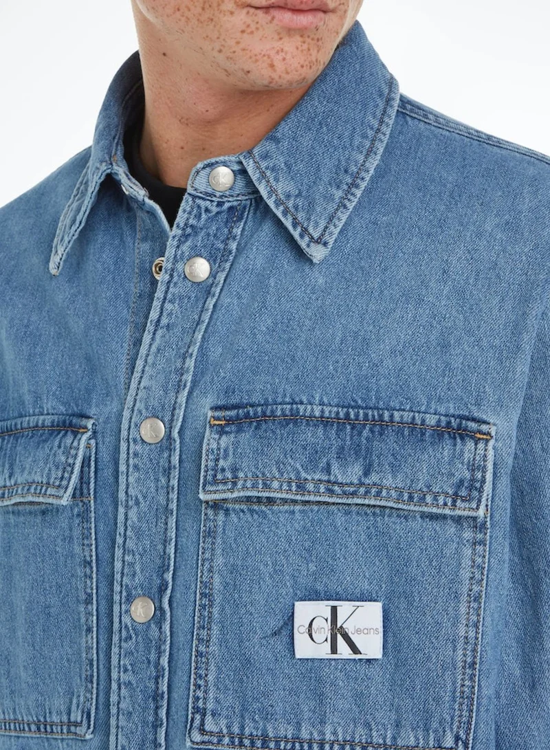 Calvin Klein Jeans Mid Wash Regular Fit Denim Shirt