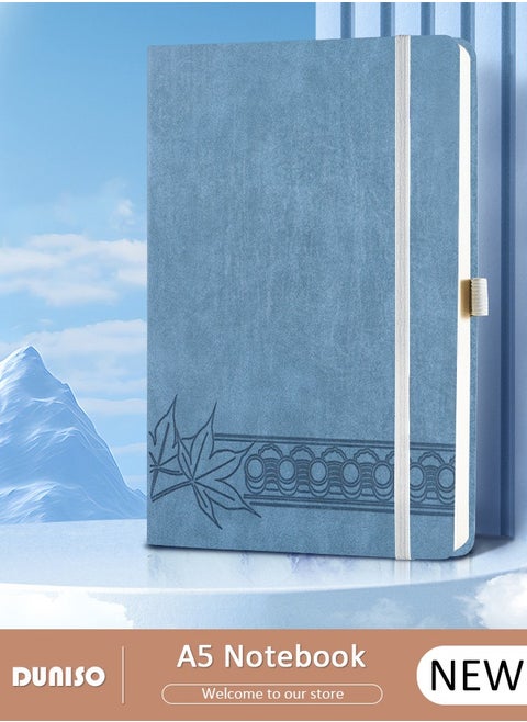 A5 Notebook, Portable Notepad with Ribbon Bookmark, Transverse Line Diary Notebook for Women Men, PU Cover Design College Specific Notebook, Hardcover Business Notebook for Writing,Travel,Work & School