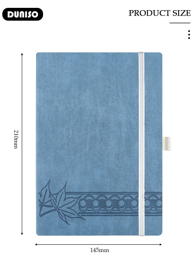A5 Notebook, Portable Notepad with Ribbon Bookmark, Transverse Line Diary Notebook for Women Men, PU Cover Design College Specific Notebook, Hardcover Business Notebook for Writing,Travel,Work & School