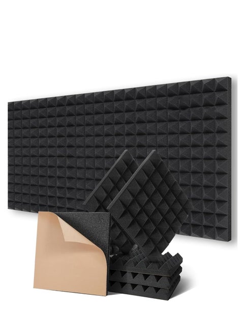 12 Pack Sound Proof Foam Panels for Walls Acoustic Wall Panels Self-Adhesive 12x12x2 Inch High Density Sound Panels Noise Reducing