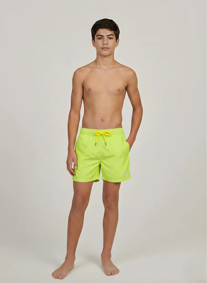 جاست نيتشر شورت سباحة أصفر فلوري للأولاد