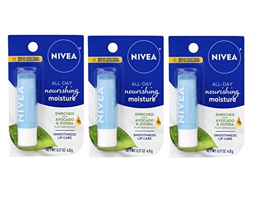 NIVEA Smoothness Lip Care SPF 15, 0.17 oz (Pack of 3) - Image 1