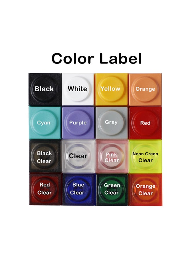 Generic - Doys Color Building Block Toy Key Cap 1U Non-engraved 16 Colors Transparent Frosted German PC Mechanical Chain Key Cap-Color:Pbt Cyan*1 Piece - Image 1