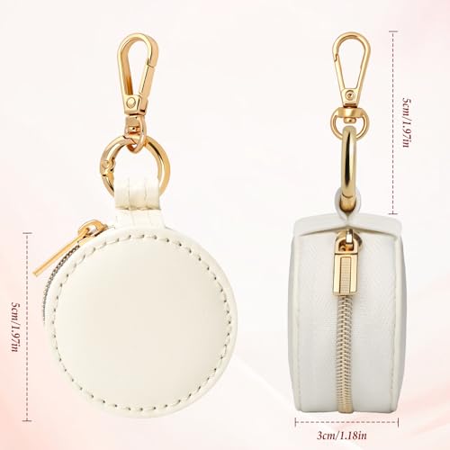 Aiokuo Travel Jewelry Box with Keychain – Mini Ring Holder and Jewelry Organizer Case for Women, Portable Compact Ring Box for Earrings, Necklaces & Travel Storage - Image 3