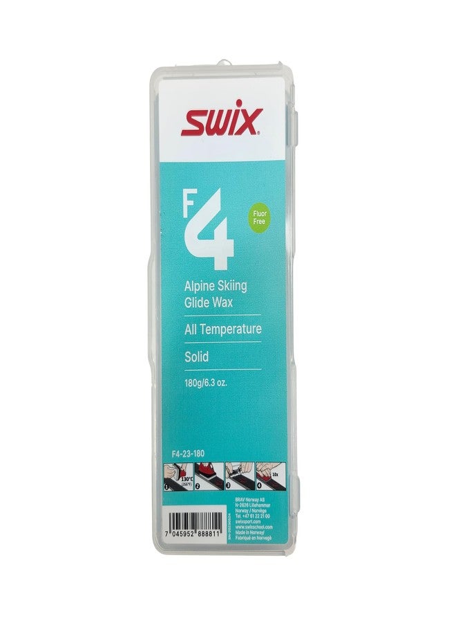 Swix F4 All-Temperature Universal Solid Bar Iron-On Glide Wax for Skis, Snowboards, 180g - Image 1