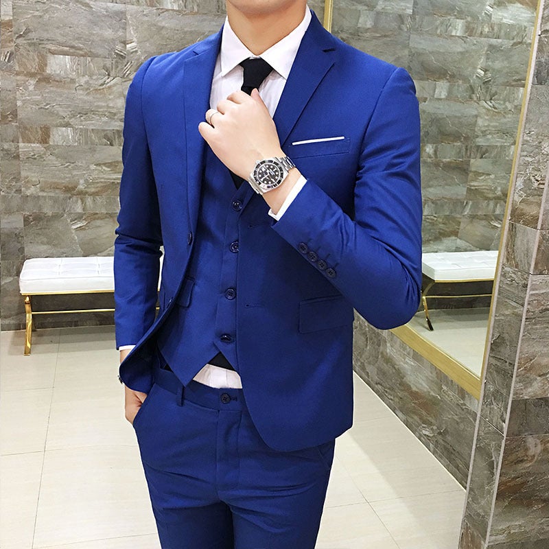 Groom Suit Suit Men'S Three-Piece Wedding Dress Casual Formal Wear Korean Style Slim British Suit - Image 3