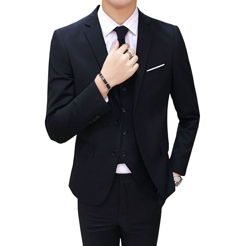 Groom Suit Suit Men'S Three-Piece Wedding Dress Casual Formal Wear Korean Style Slim British Suit - Image 5