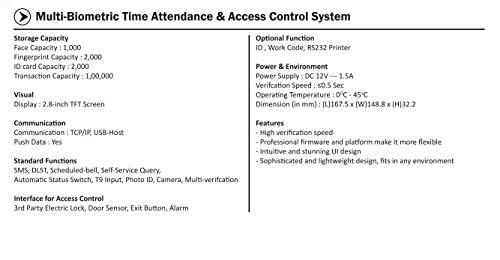 ESSL MB 160 Face Time Attendance with Access Control System Black - Image 4