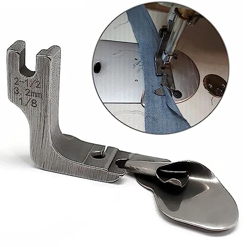 Jasol 2 Piece Industrial Curved Scroll Hemmer Foot 3/16"+1/4" Hem Pull Tube Presser Foot Crimping Presser Foot Compatible with Industrial Sewing Machine Like Brother Juki Jack Universal Machine - Image 2
