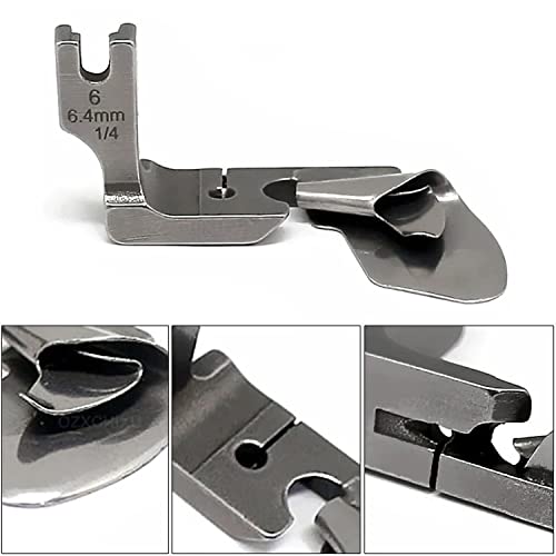 Jasol 2 Piece Industrial Curved Scroll Hemmer Foot 3/16"+1/4" Hem Pull Tube Presser Foot Crimping Presser Foot Compatible with Industrial Sewing Machine Like Brother Juki Jack Universal Machine - Image 3