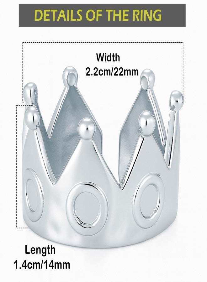 VAMA Fashions Elegant Crown Design Stainless Steel Adjustable Finger Ring Modern Trendy & Comfortable Fashion Jewelry for Women and Girls - Image 3